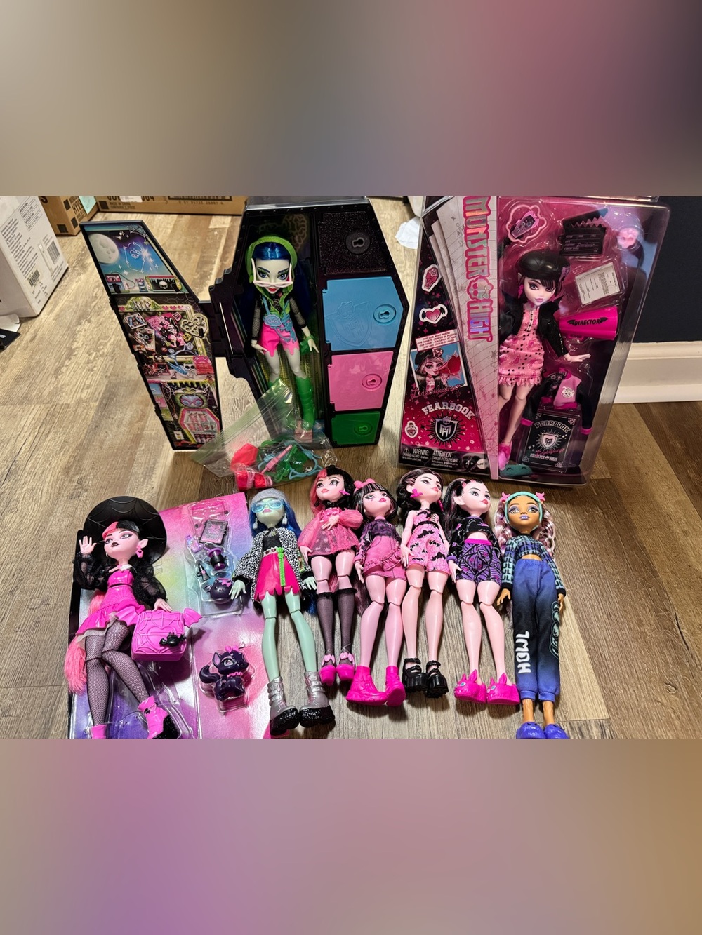 Monster High Dolls Lot — Pink, Black, Green, Blue Accents